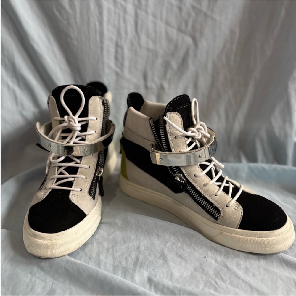 Giuseppe Zanotti Black and White High-Top Sneakers